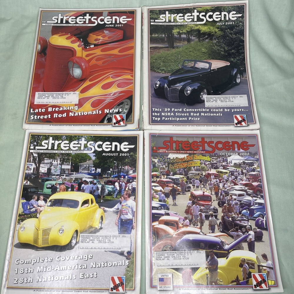 Street Scene Magazine Lot 4 Street Rod Hot Rod NSRA Custom Cars 2001 2002